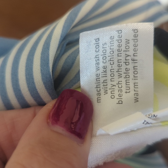 Lane Bryant 14/16 flowy dress top in blue and yellow - Picture 5 of 5